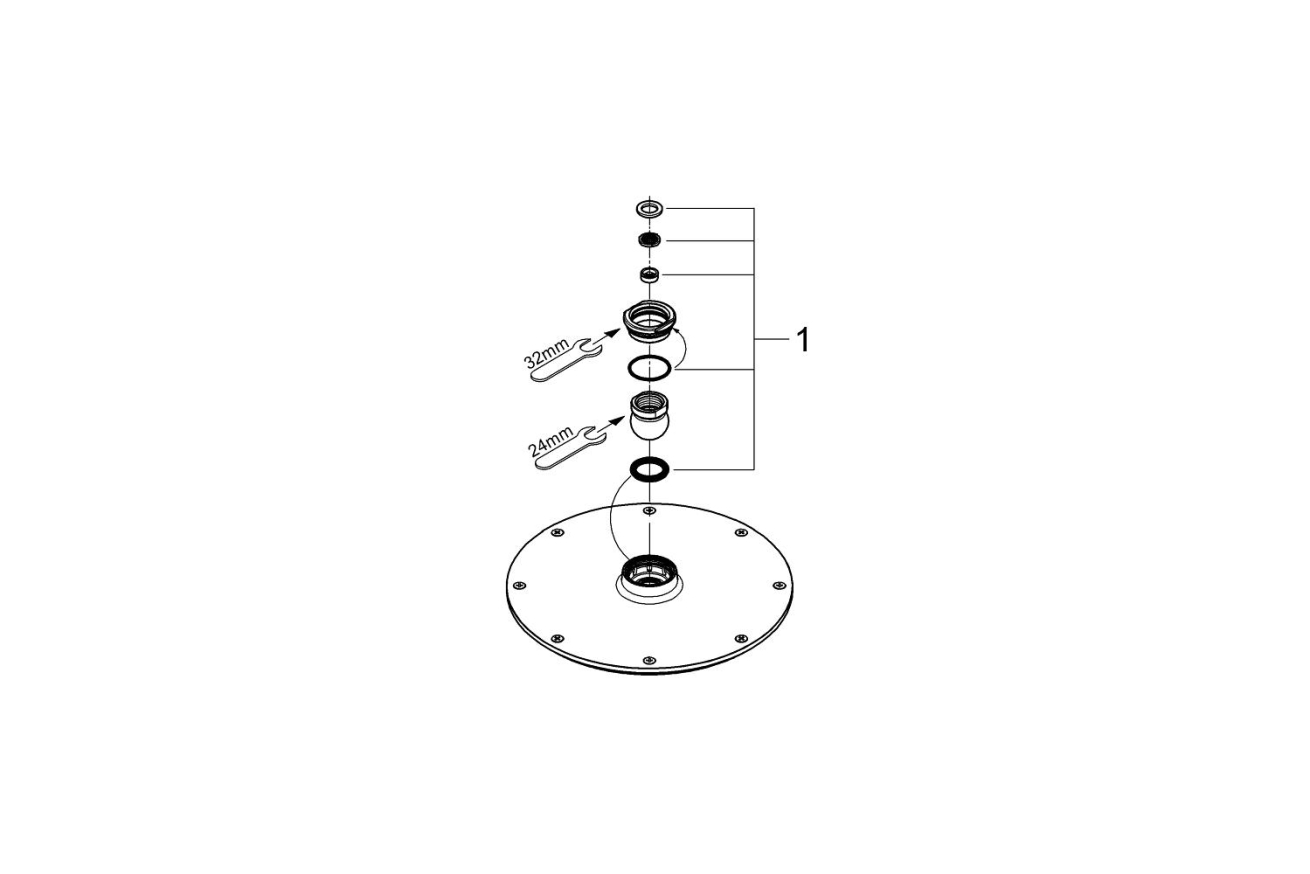 Верхний душ GROHE Rainshower Cosmopolitan 210, 9,5 л/мин, 1 режим, хром (28373000)