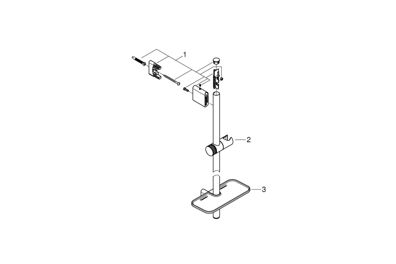 Душевая штанга, 900 мм, GROHE Rainshower SmartActive, хром, (26603000)