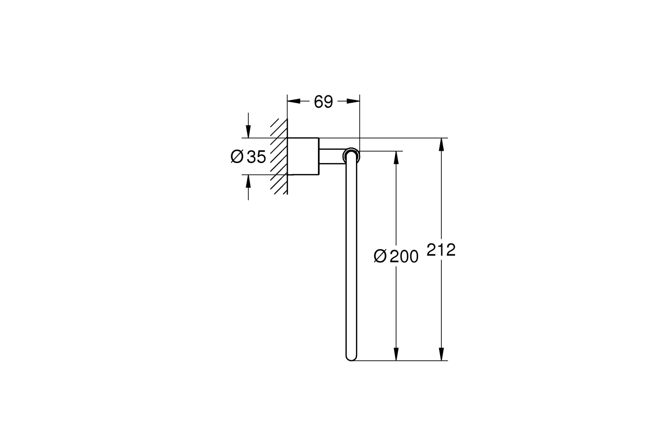 Держатель для полотенца GROHE Atrio New, суперсталь (40307DC3)