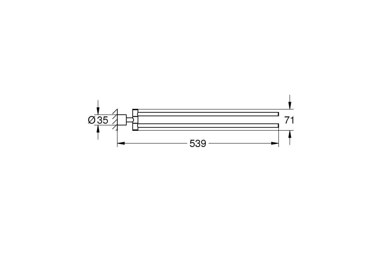Держатель для полотенца Двойной GROHE Atrio New, хром (40308003)