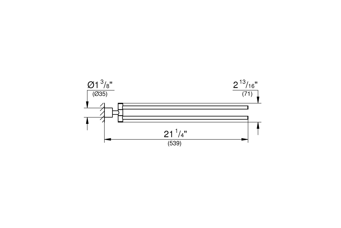 Двойной держатель для полотенца GROHE Atrio New, темный графит матовый (40308AL3)