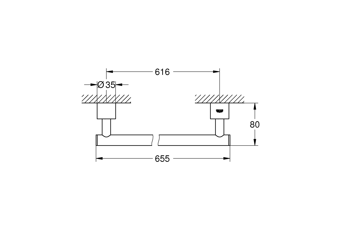 Держатель для полотенца GROHE Atrio New, суперсталь (40309DC3)