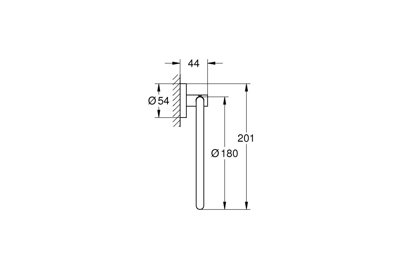 Кольцо для полотенца GROHE Essentials, тёмный графит глянец (40365A01)