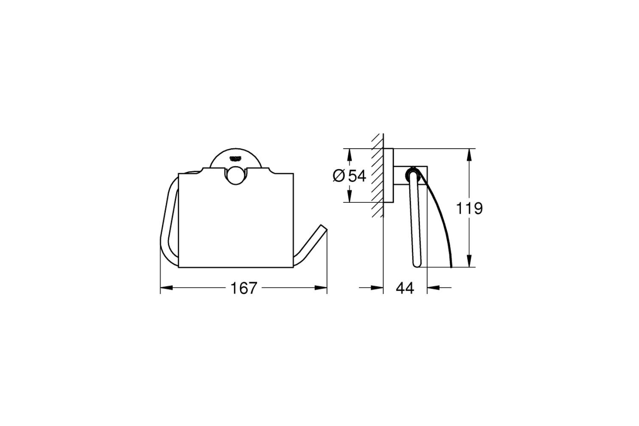 Держатель для туалетной бумаги, GROHE Essentials, с крышкой, хром, (40367001)