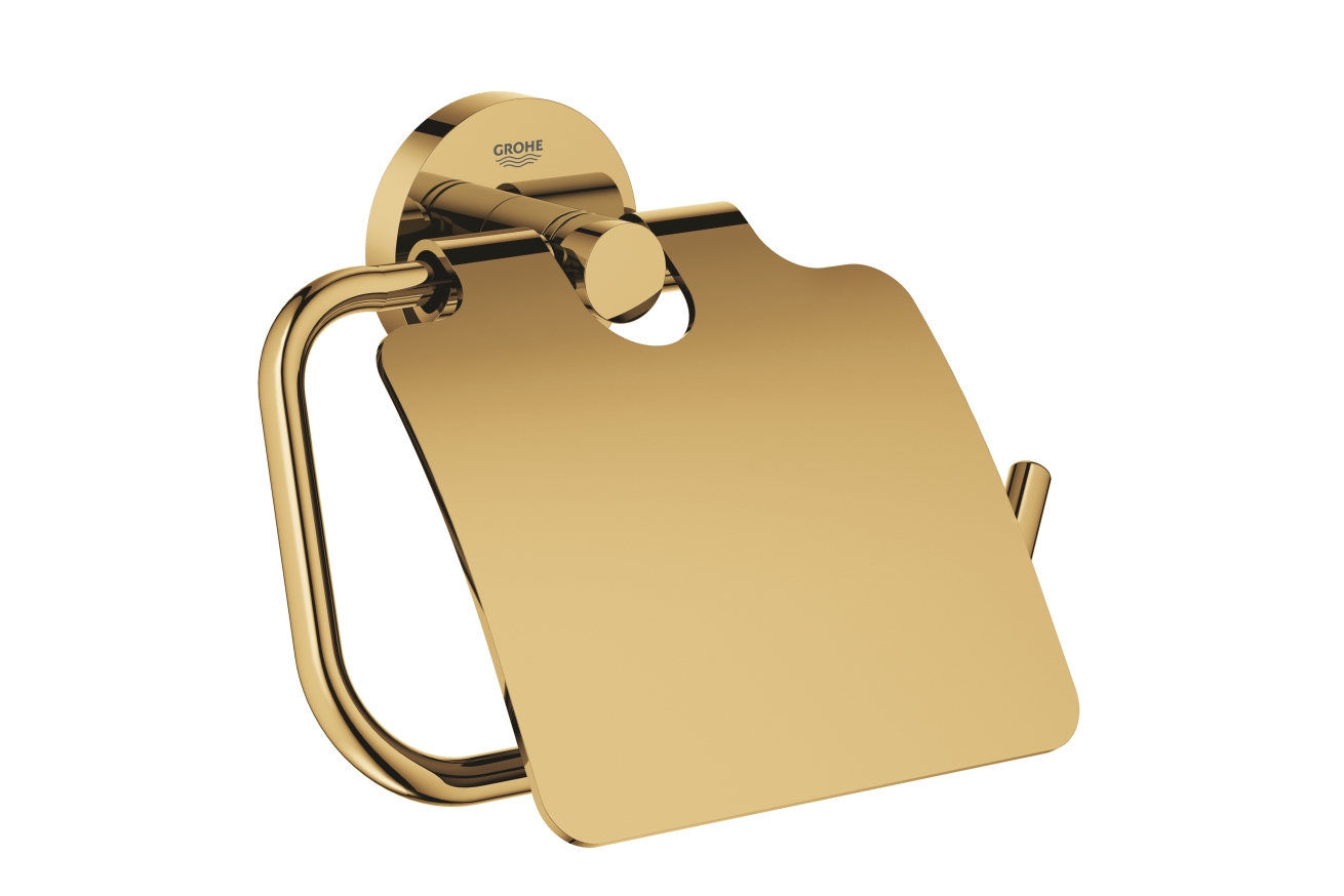 Держатель для туалетной бумаги с крышкой GROHE Essentials, холодный рассвет глянец (40367GL1)