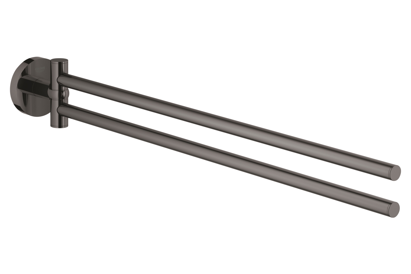 Двойной держатель для полотенца GROHE Essentials, тёмный графит глянец (40371A01)