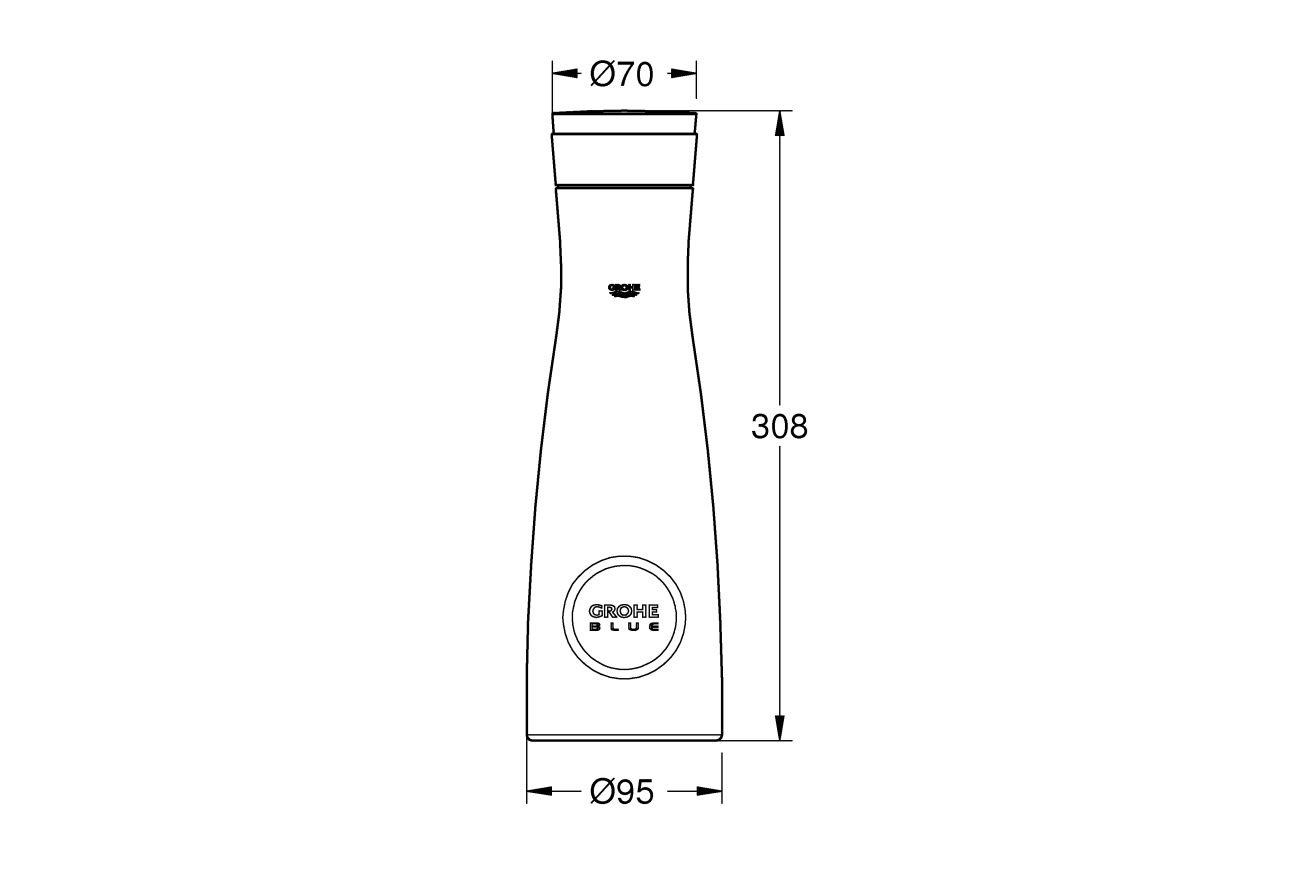 Стеклянный графин GROHE Blue с крышкой (40405001)
