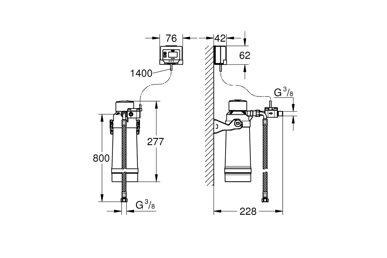 Фильтр для GROHE Red, с головкой для фильтра, S-Size, 600 л., (40438001)