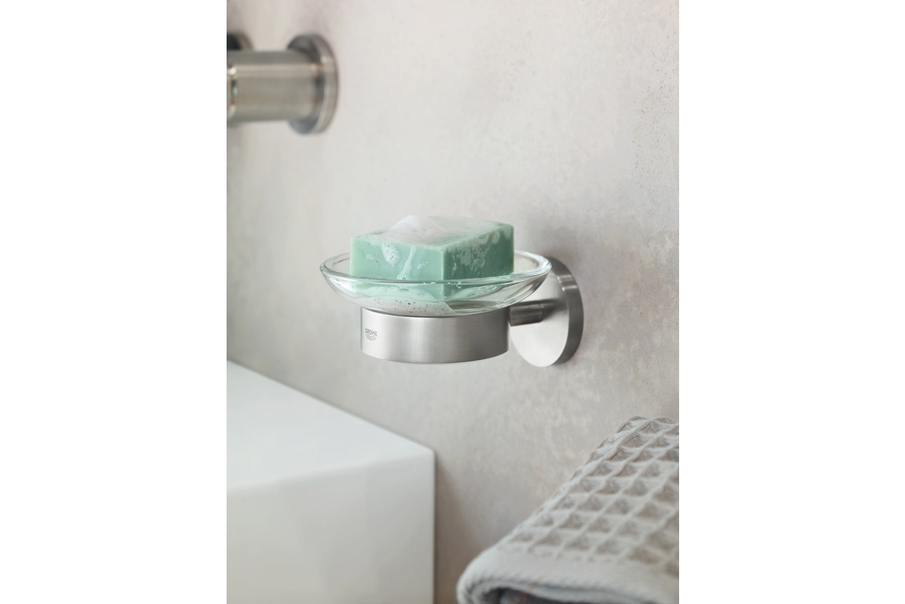 Мыльница GROHE Essentials с держателем, суперсталь (40444DC1)