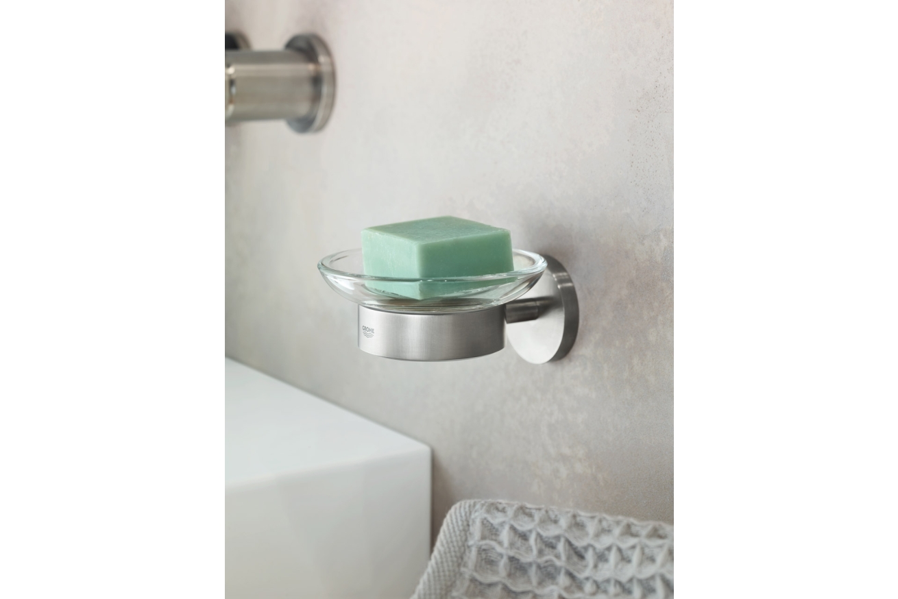 Мыльница GROHE Essentials с держателем, суперсталь (40444DC1)