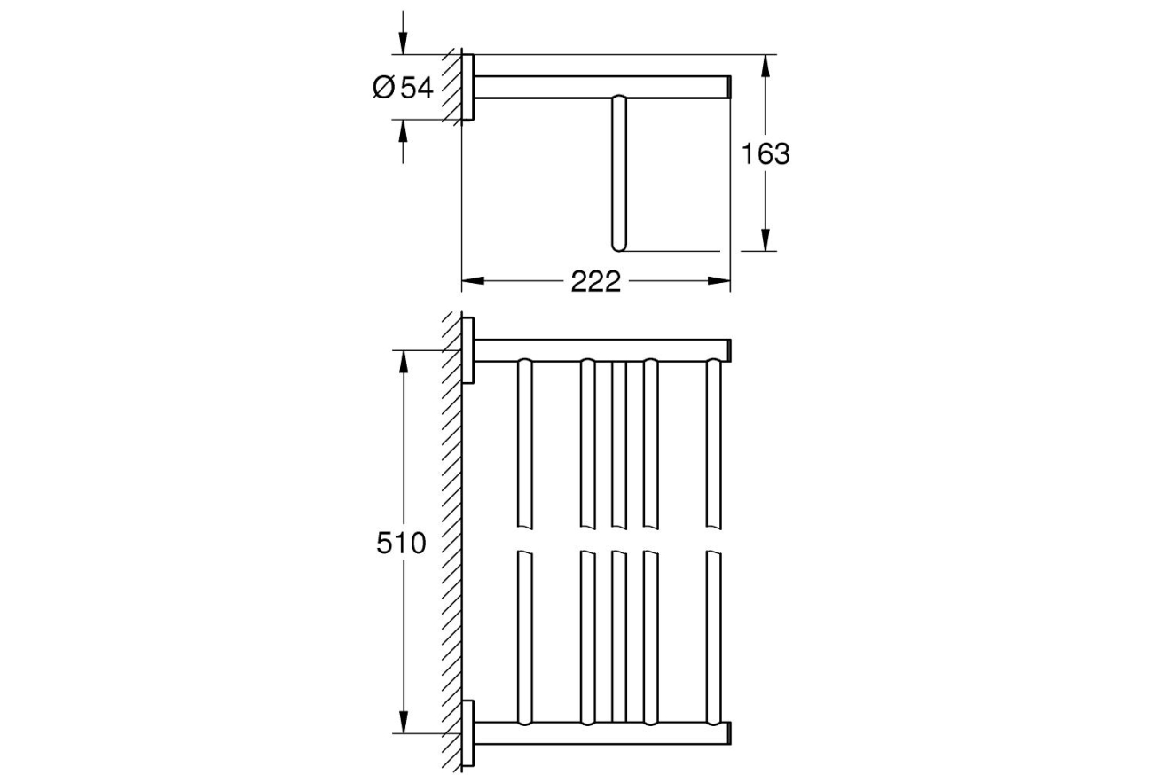 Полка для полотенец GROHE BauCosmopolitan, 510 мм, хром (40462001)