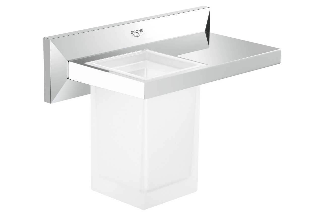 Стакан для зубных щеток с держателем и полочкой GROHE Allure Brilliant, хром (40503000)