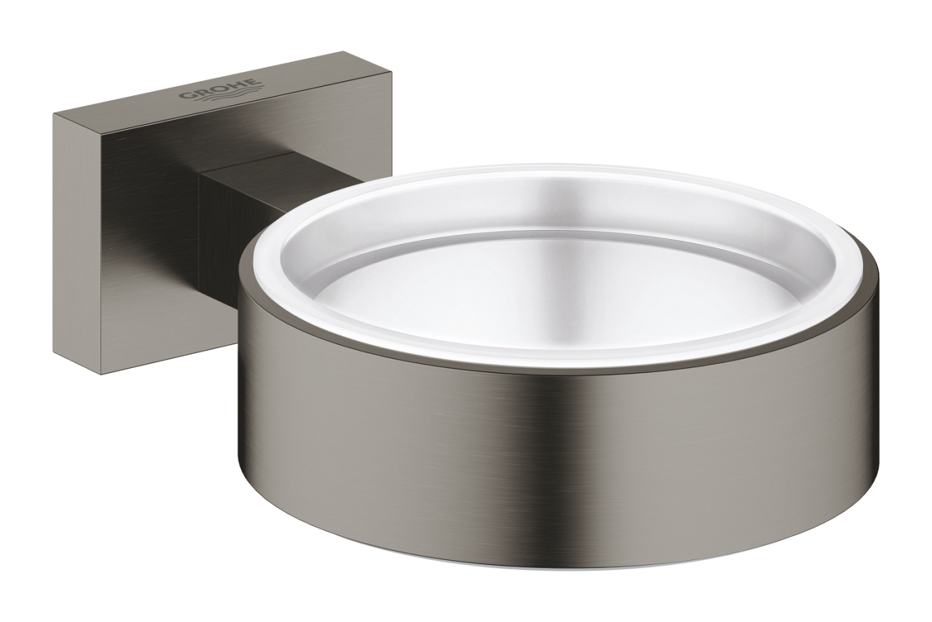 Держатель для стакана или мыльницы GROHE Essentials Cube, темный графит матовый (40508AL1)