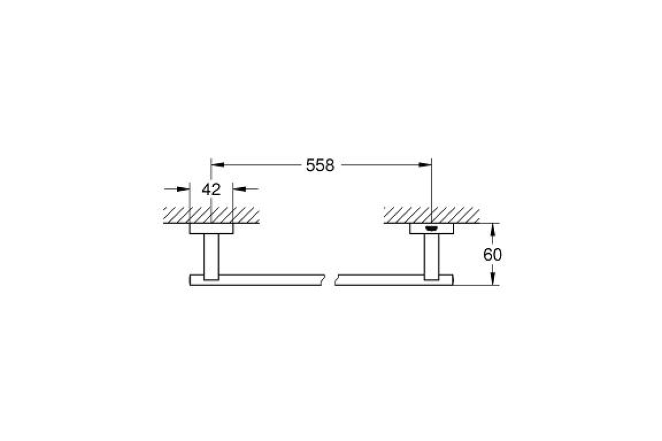 Держатель для банного полотенца GROHE Essentials Cube 600 мм, хром (40509001)