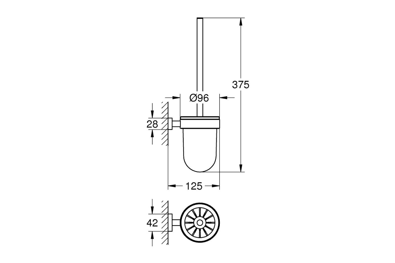 Tуалетный "ершик" в комплекте, GROHE Essentials Cube, хром, (40513001)