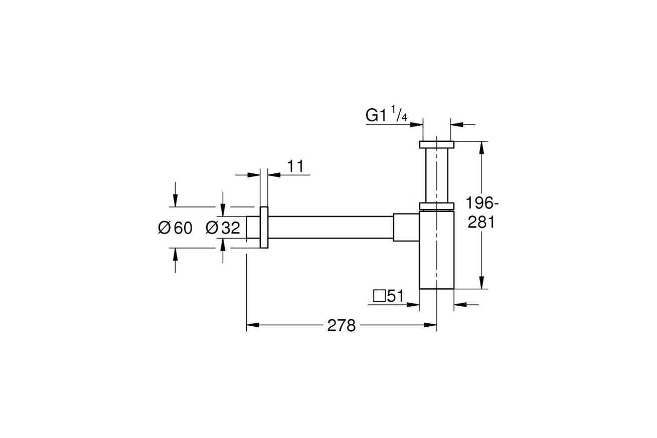 Сифон для раковины 1 1/4″, GROHE, хром, (40564000)