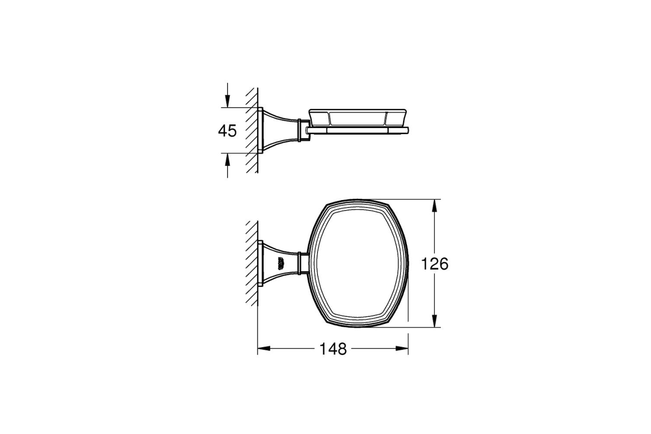 Мыльница керамическая GROHE Grandera с держателем, хром (40628000)