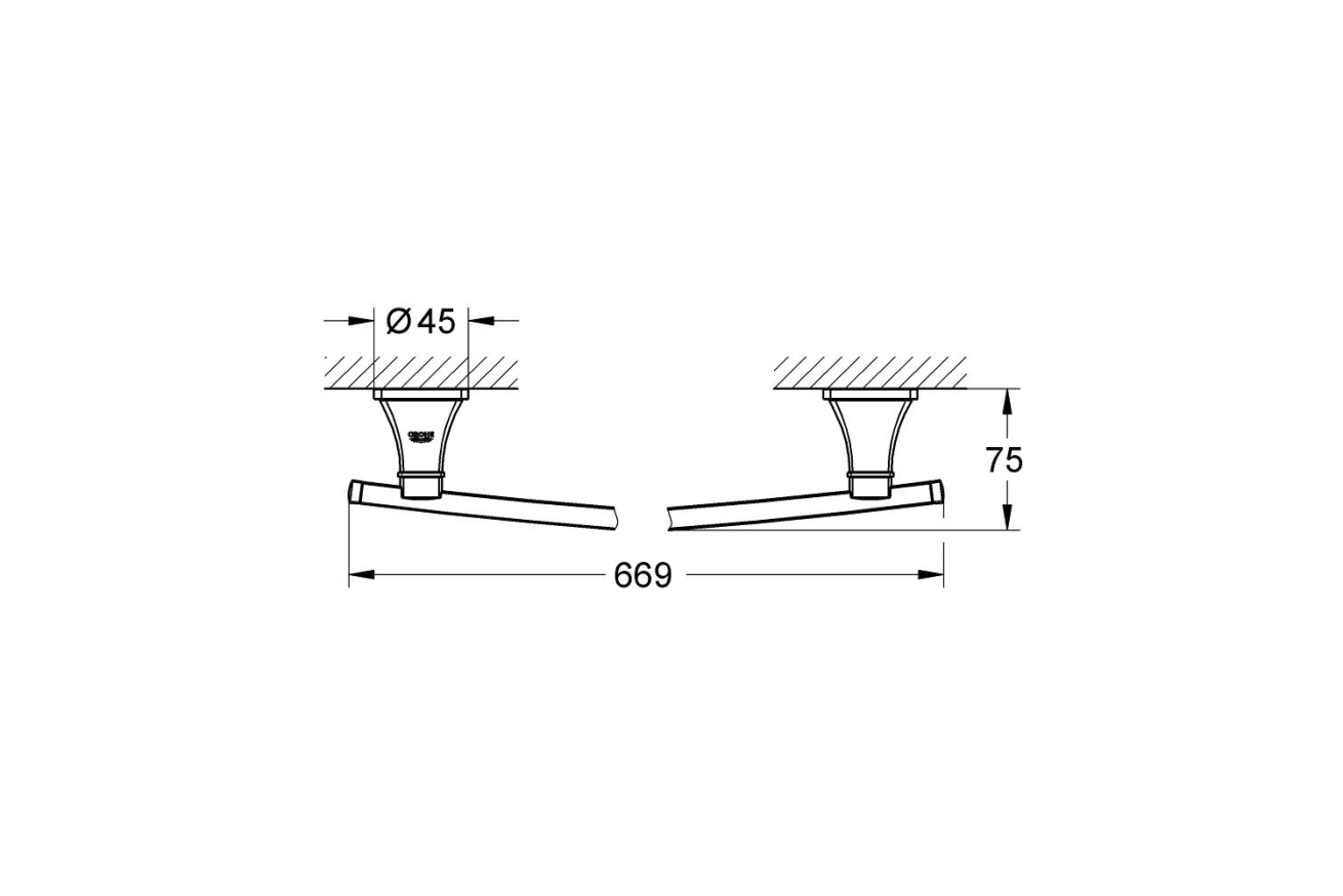 Держатель для полотенца GROHE Grandera, 600 мм, хром/золото (40629IG0)