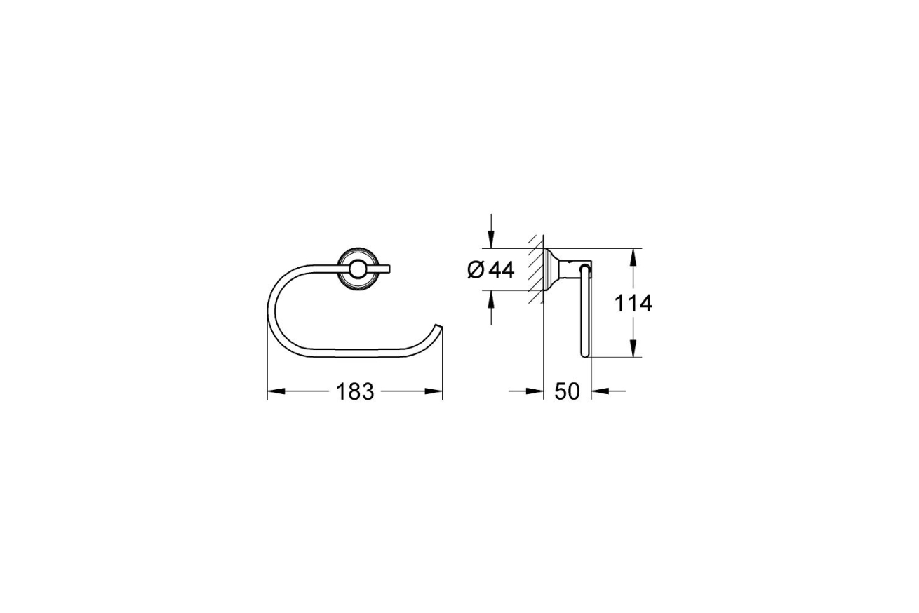 Держатель для туалетной бумаги GROHE Essentials Authentic, без крышки, хром (40657001)