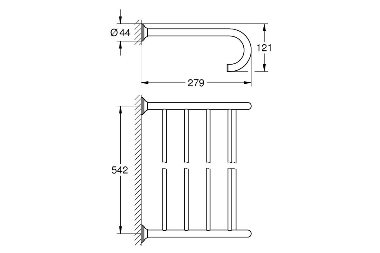 Полка для полотенец GROHE Essentials Authentic, хром (40660001)