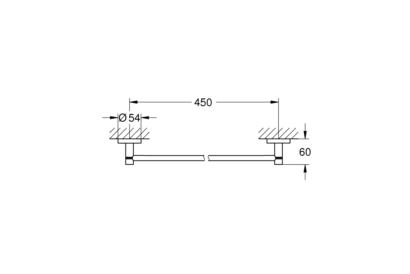 Держатель для банного полотенца GROHE Essentials, 500 мм, суперсталь (40688DC1)