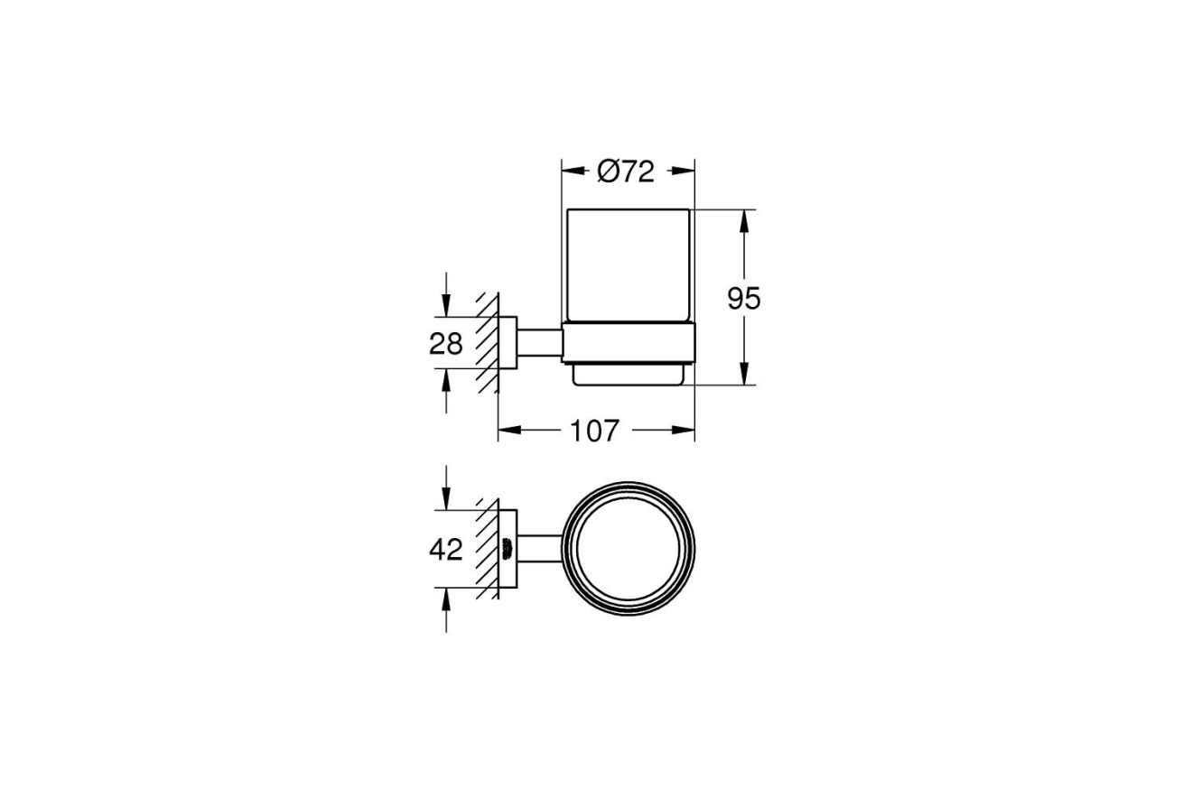Стакан с держателем, GROHE Essentials Cube, хром, (40755001)