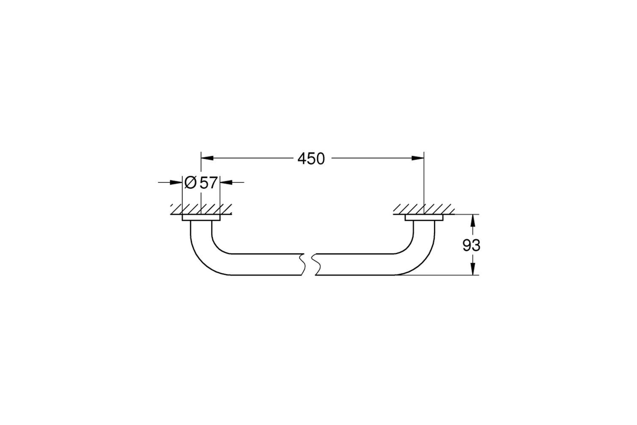 Ручка для ванной GROHE Essentials 450 мм, хром (40793001)