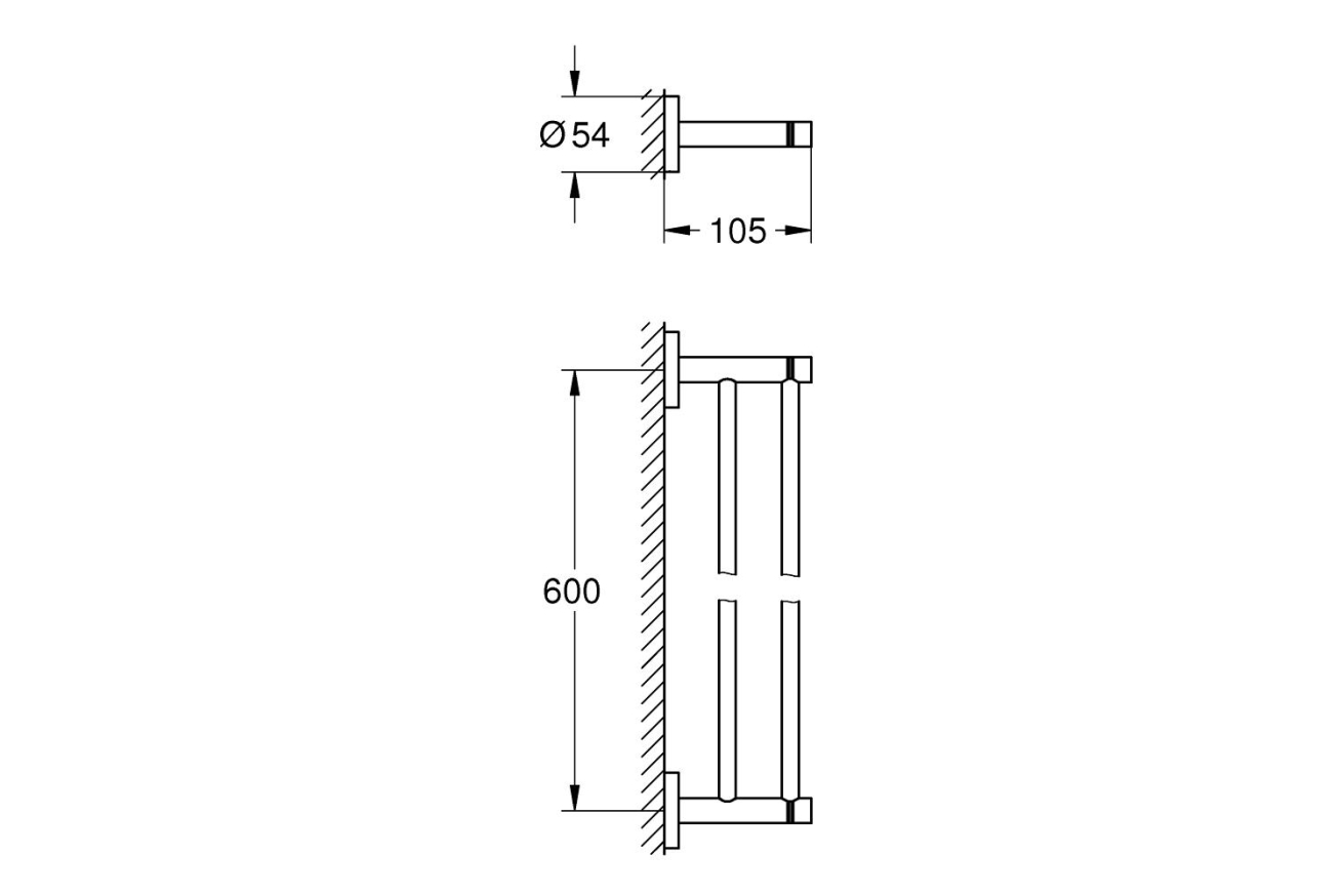 Держатель для полотенца GROHE Essentials двойной, 600 мм, хром (40802001)