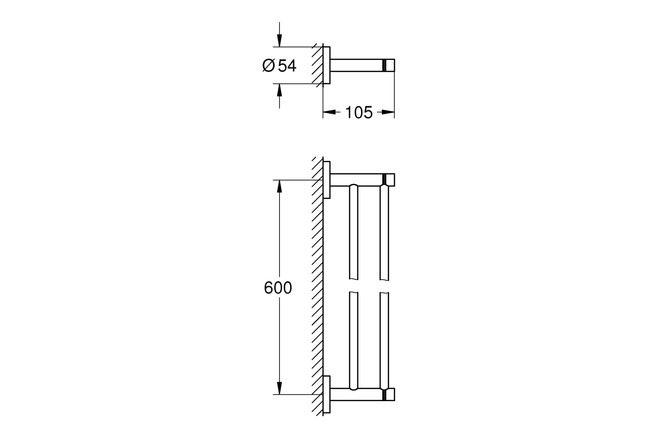 Держатель для полотенца GROHE Essentials, тёмный графит глянец (40802A01)
