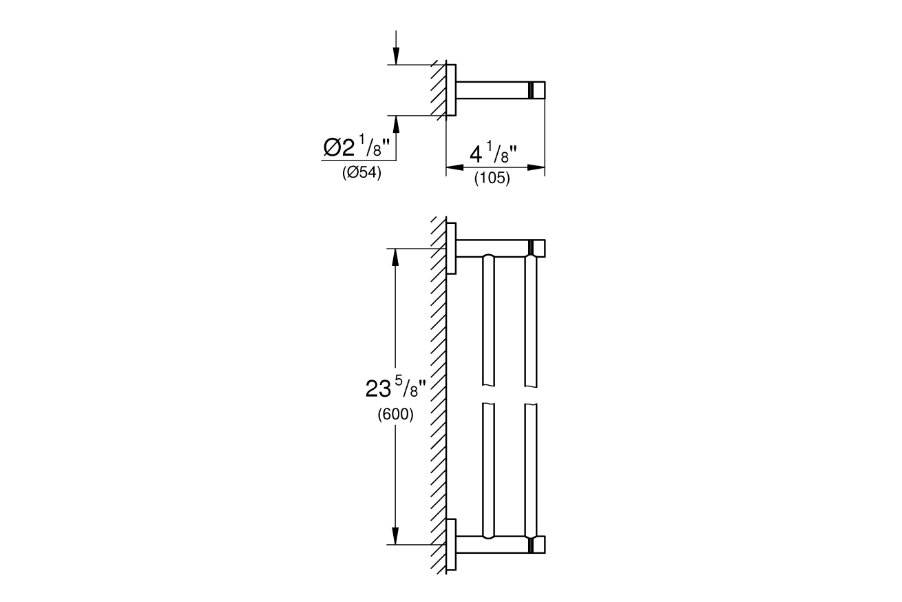 Двойной держатель для полотенца GROHE Essentials, никель глянец (40802BE1)
