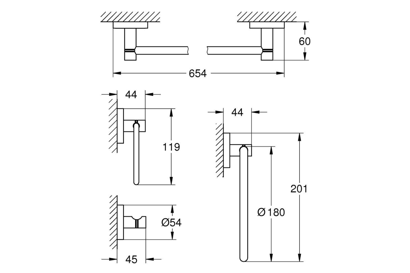 Набор аксессуаров GROHE Essentials Master 4-в-1 (40823001)