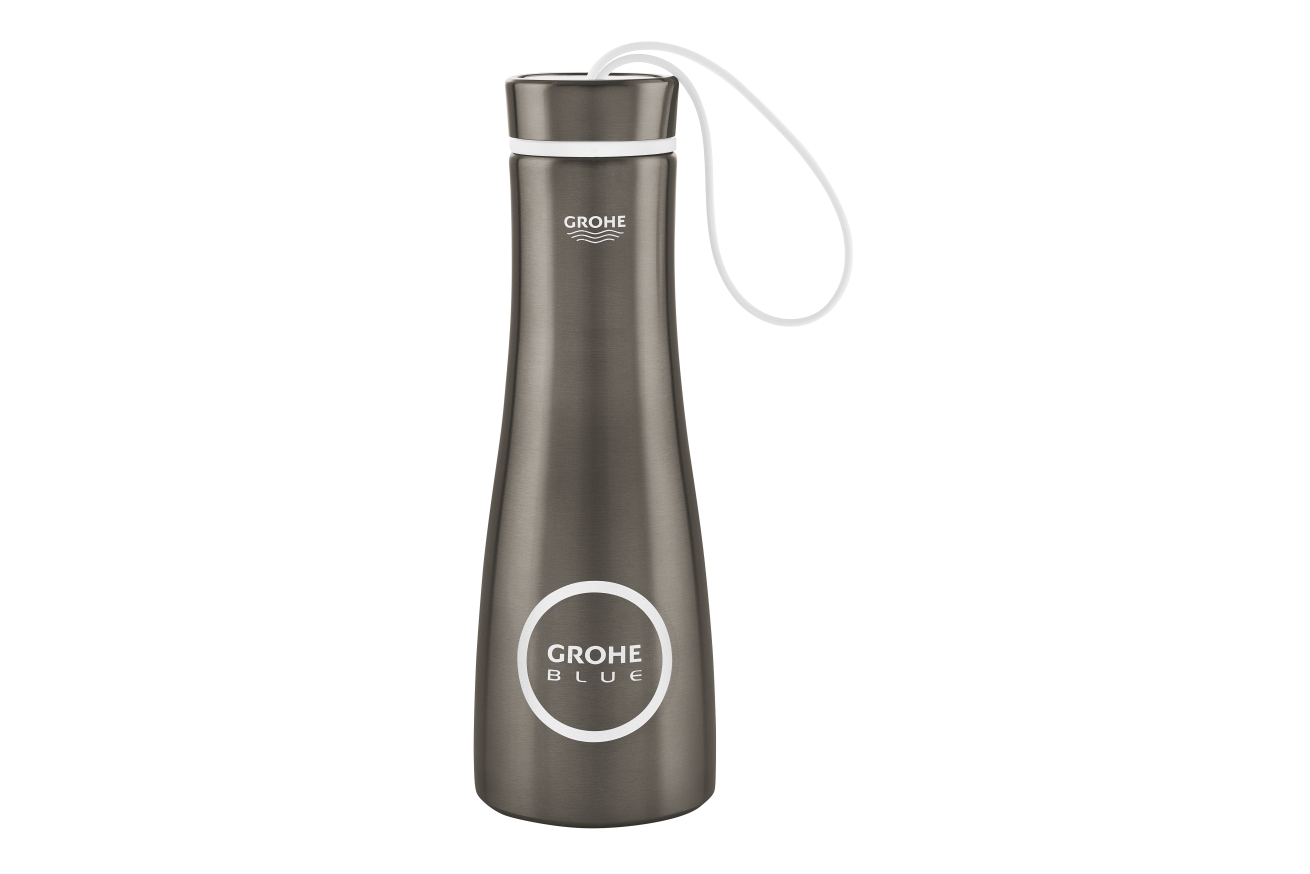 Бутылка для воды из нержавеющей стали GROHE Blue, темный графит матовый (40848AL0)