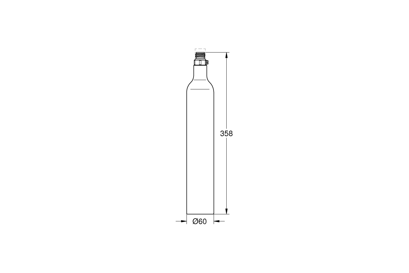 Пустой баллон CO2 для GROHE Blue, 425 гр (1 шт.) (40849000)