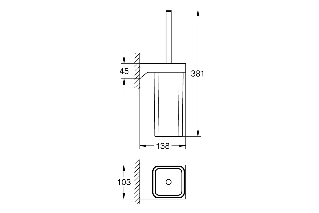 Туалетный ёршик в комплекте, GROHE Selection Cube, хром, (40857000)