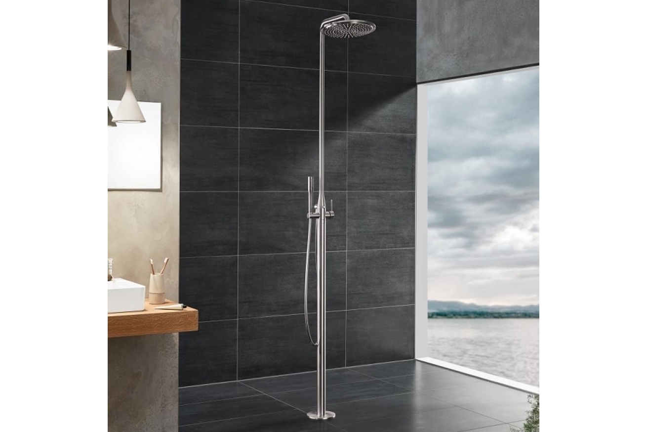 Душевая система GROHE Essence New со смесителем для душа, суперсталь (23741DC1)
