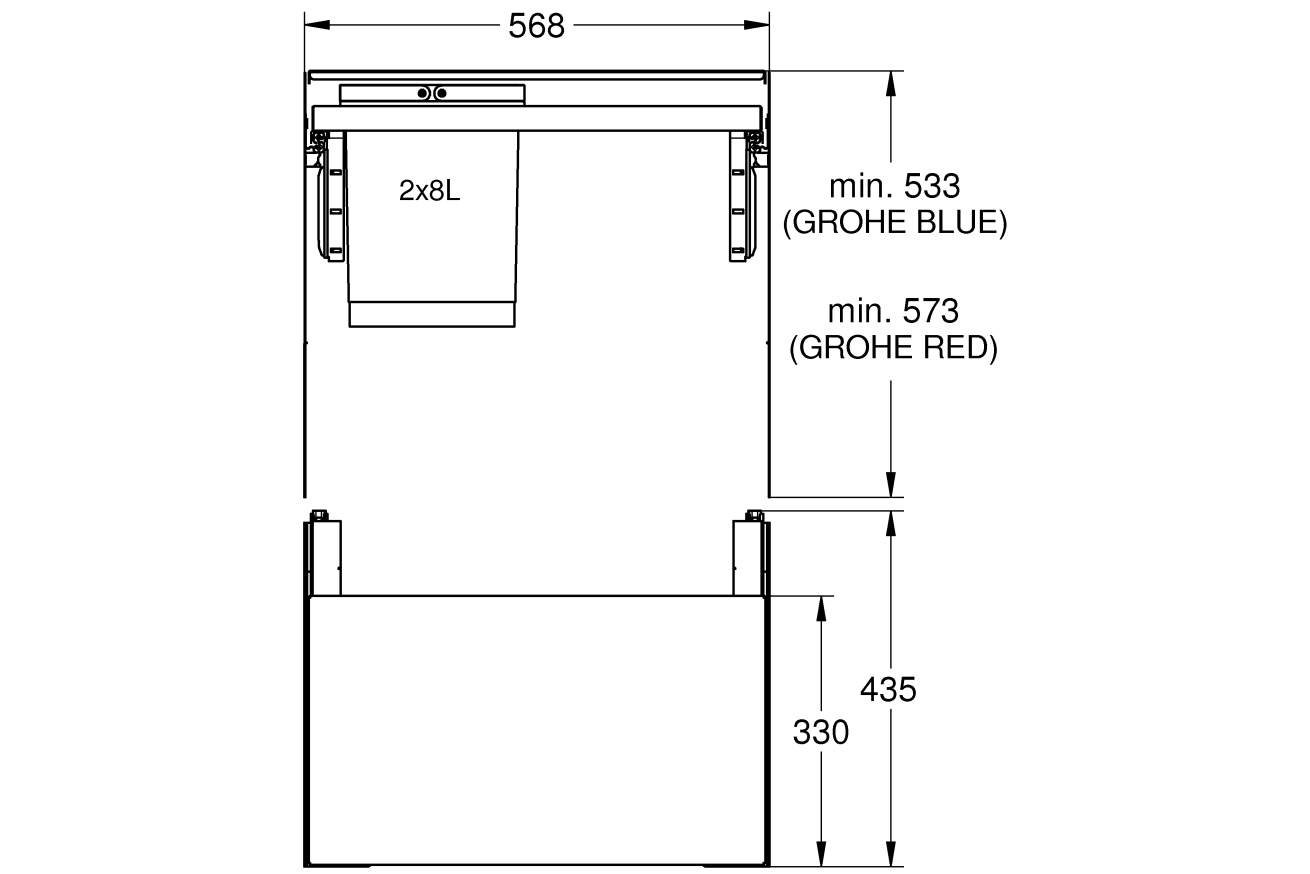 Система сортировки отходов и мусора GROHE (40981000)