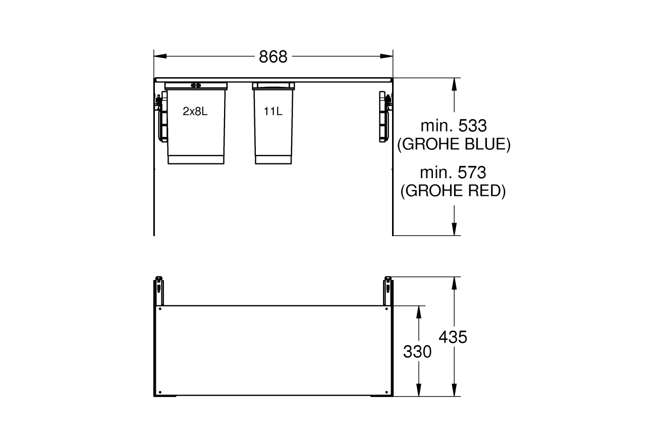 Система сортировки отходов и мусора GROHE (40983000)