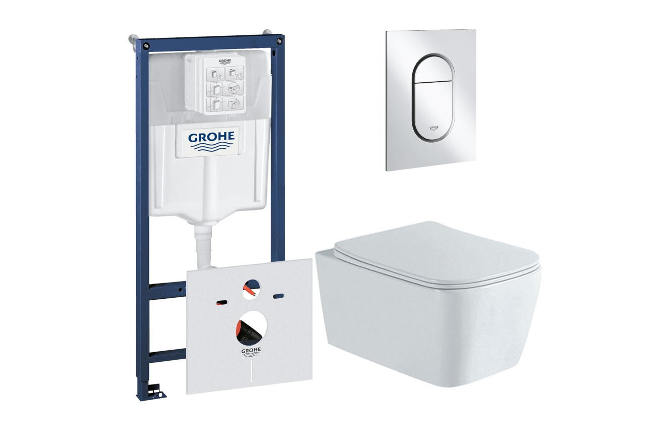Комплект инсталляции GROHE NW0145/S с унитазом Aquatek ЛИБРА New и сиденьем с микролифтом (NW0162)