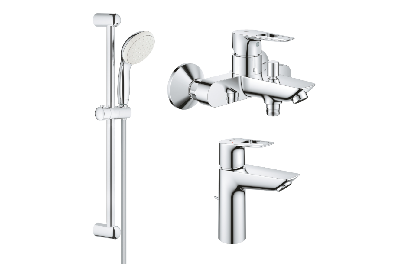 Комплект смесителей GROHE BauLoop с душевым гарнитуром, хром (NB0064)