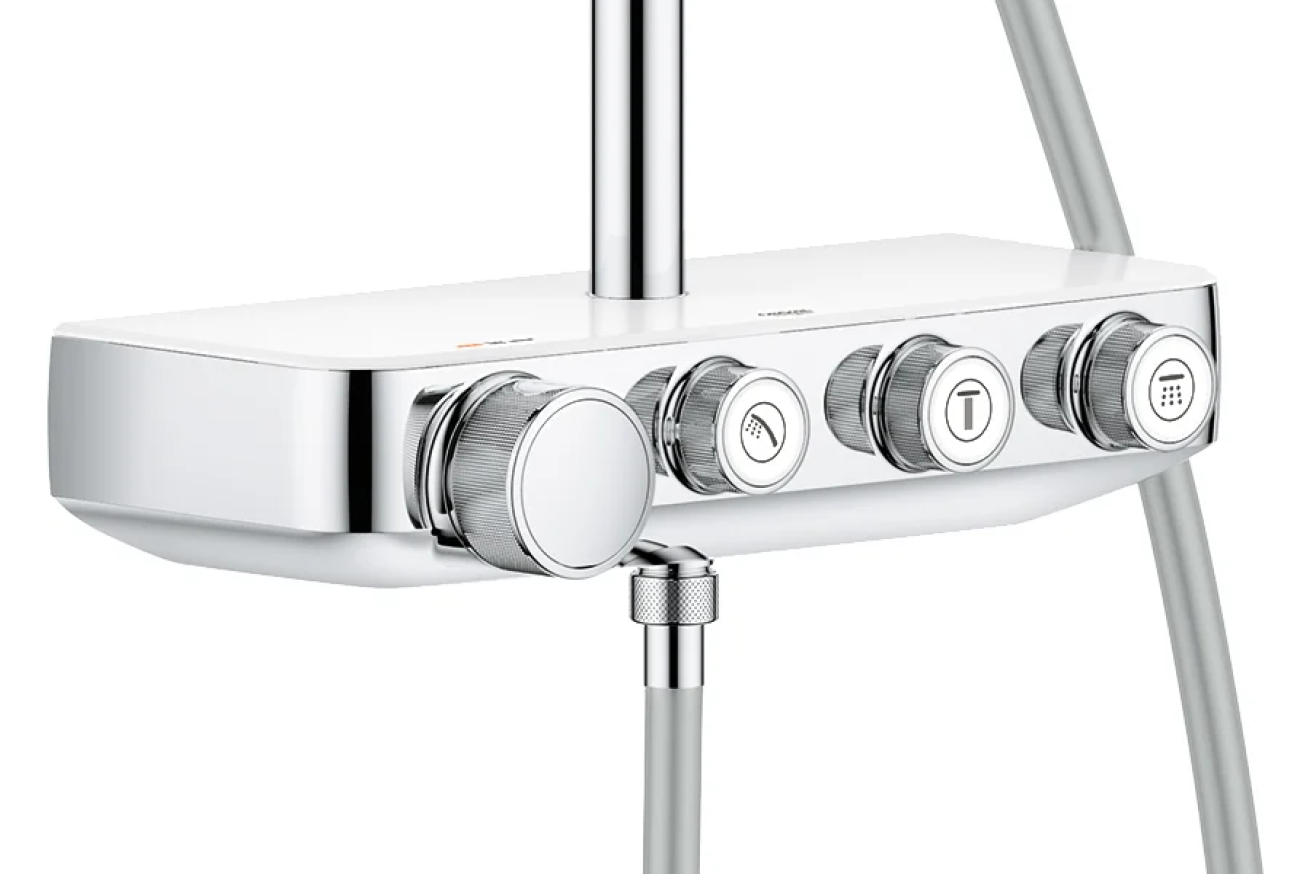 Душевая система GROHE Euphoria SmartControl System 310 Cube Duo с термостатом для душа, белая луна (26508LS0)