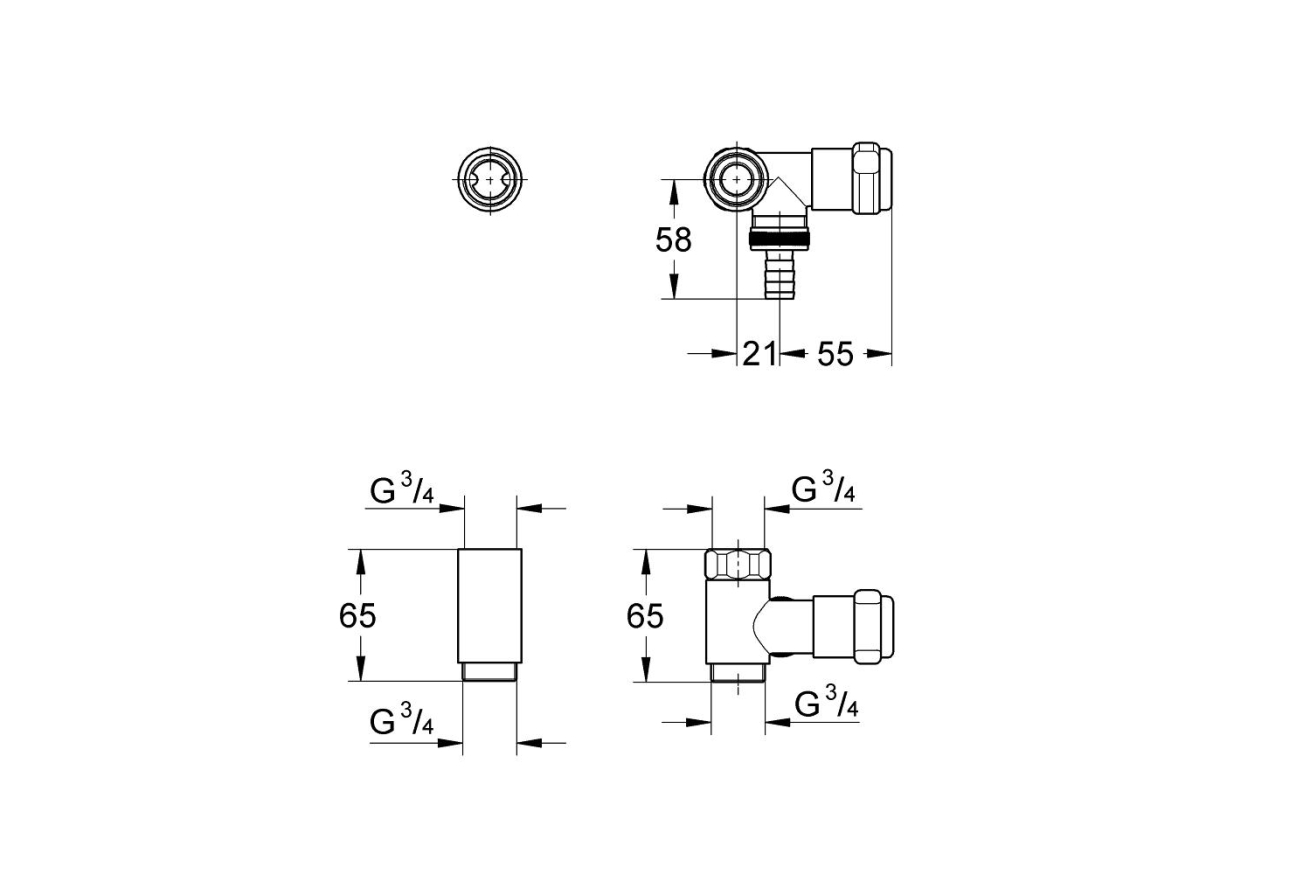 Вентиль GROHE Eggeman Batterie, хром (41043000)