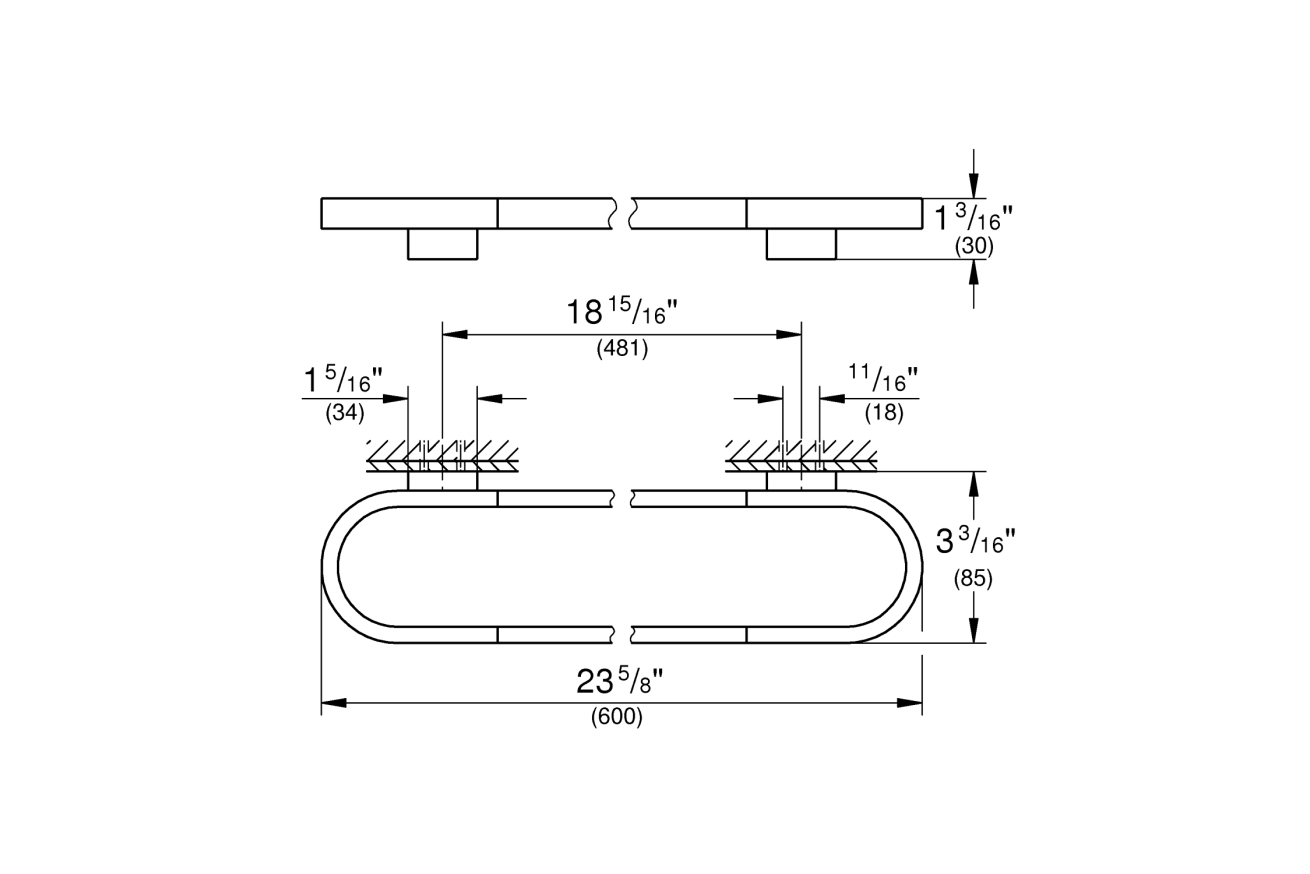 Держатель для полотенца GROHE Selection, 600 мм, никель матовый (41056EN0)