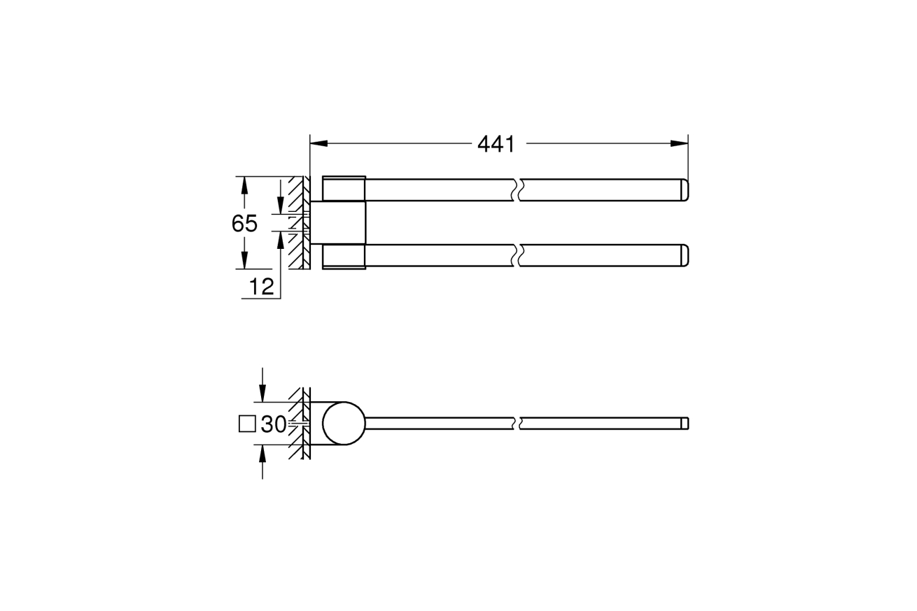 Держатель для полотенца GROHE Selection двойной, поворотный, хром (41063000)