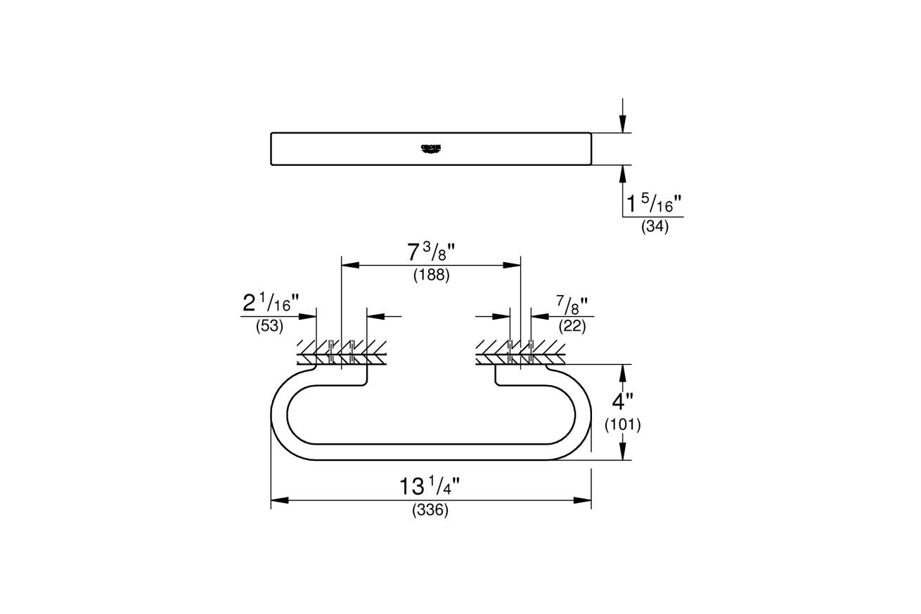 Ручка для ванной GROHE Selection, 300 мм, никель матовый (41064EN0)
