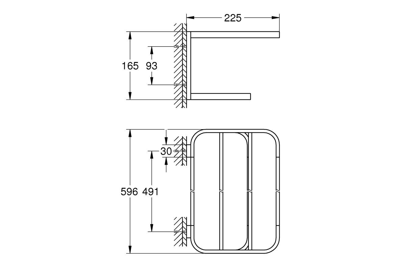 Полочка для полотенец GROHE Selection, никель матовый (41066EN0)