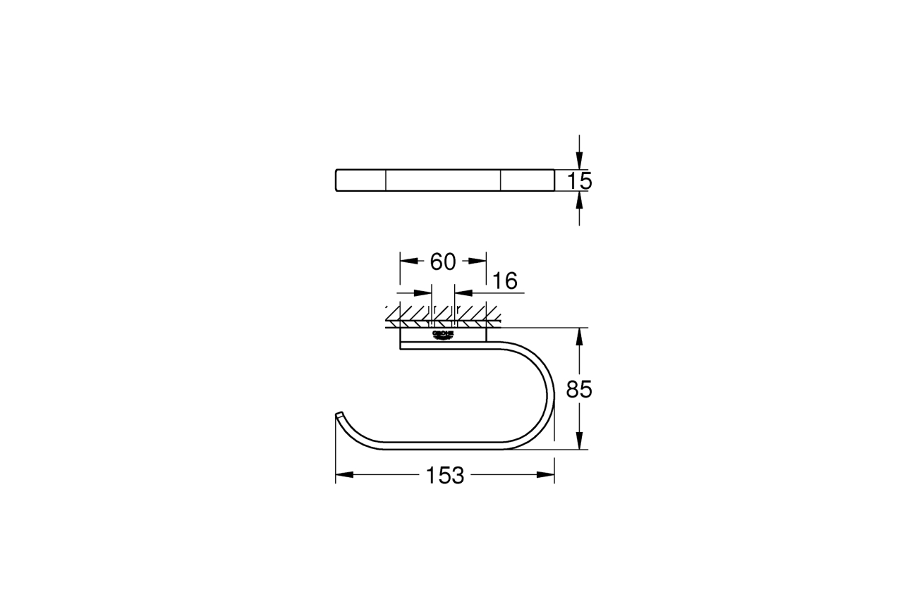Держатель для туалетной бумаги GROHE Selection, без крышки, хром (41068000)