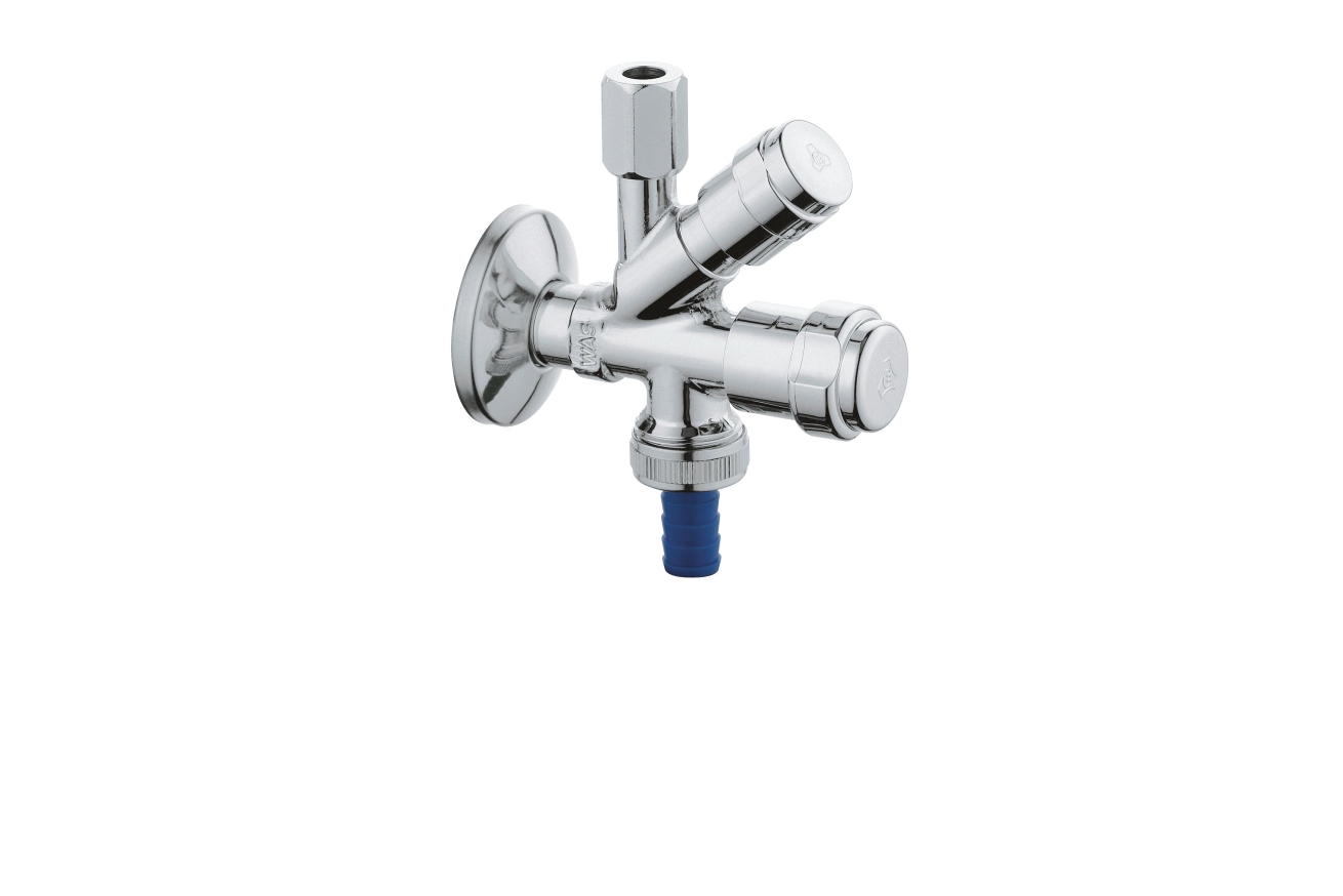 Вентиль угловой GROHE комбинированный 3/8x3/8″ для подключения смесителей, хром (41070000)