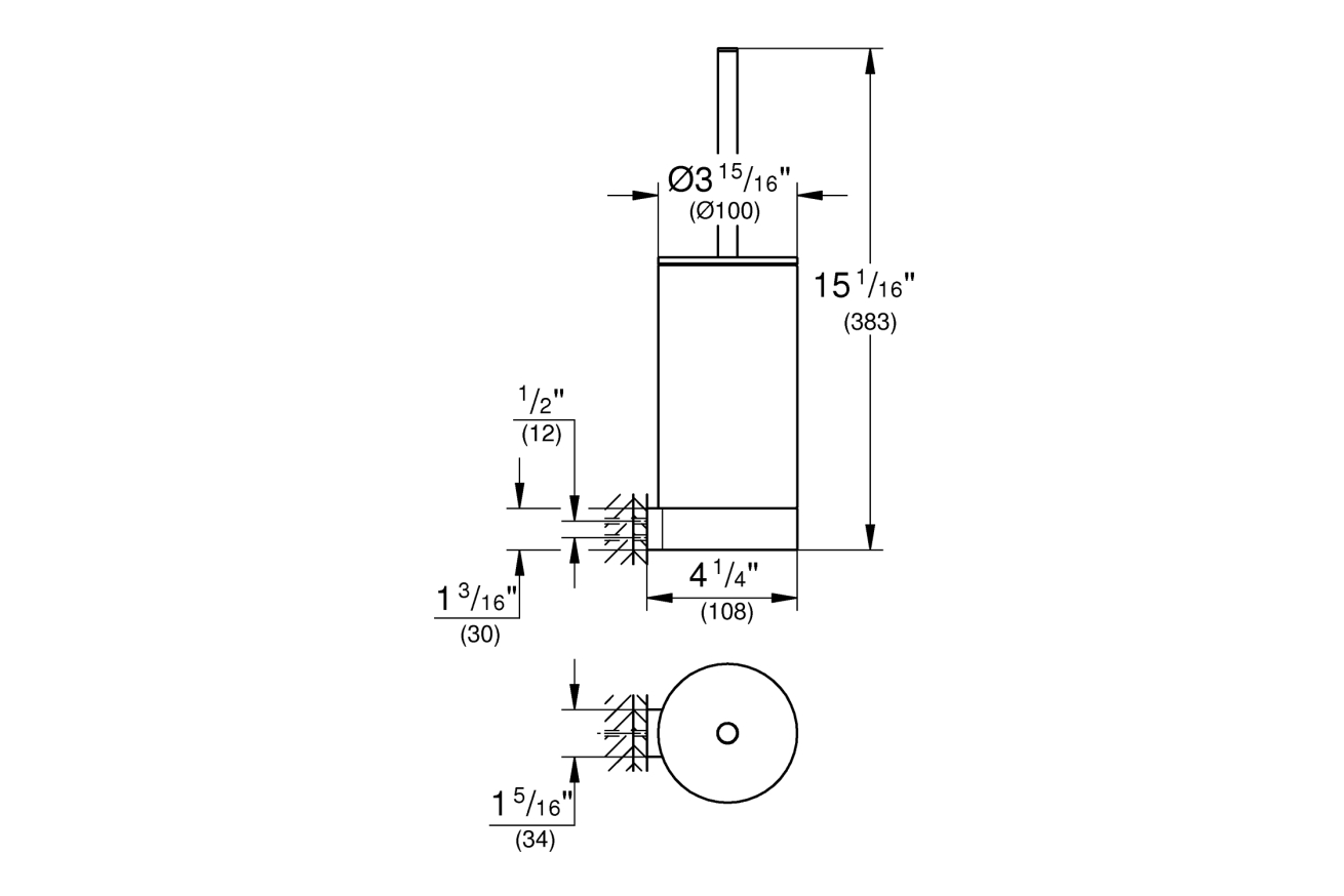 Туалетный ершик в комплекте GROHE Selection, темный графит глянец (41076A00)