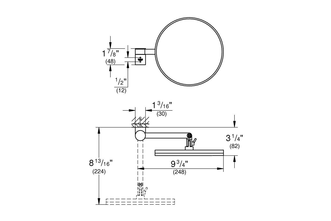 Косметическое зеркало GROHE Selection, теплый закат глянец (41077DA0)