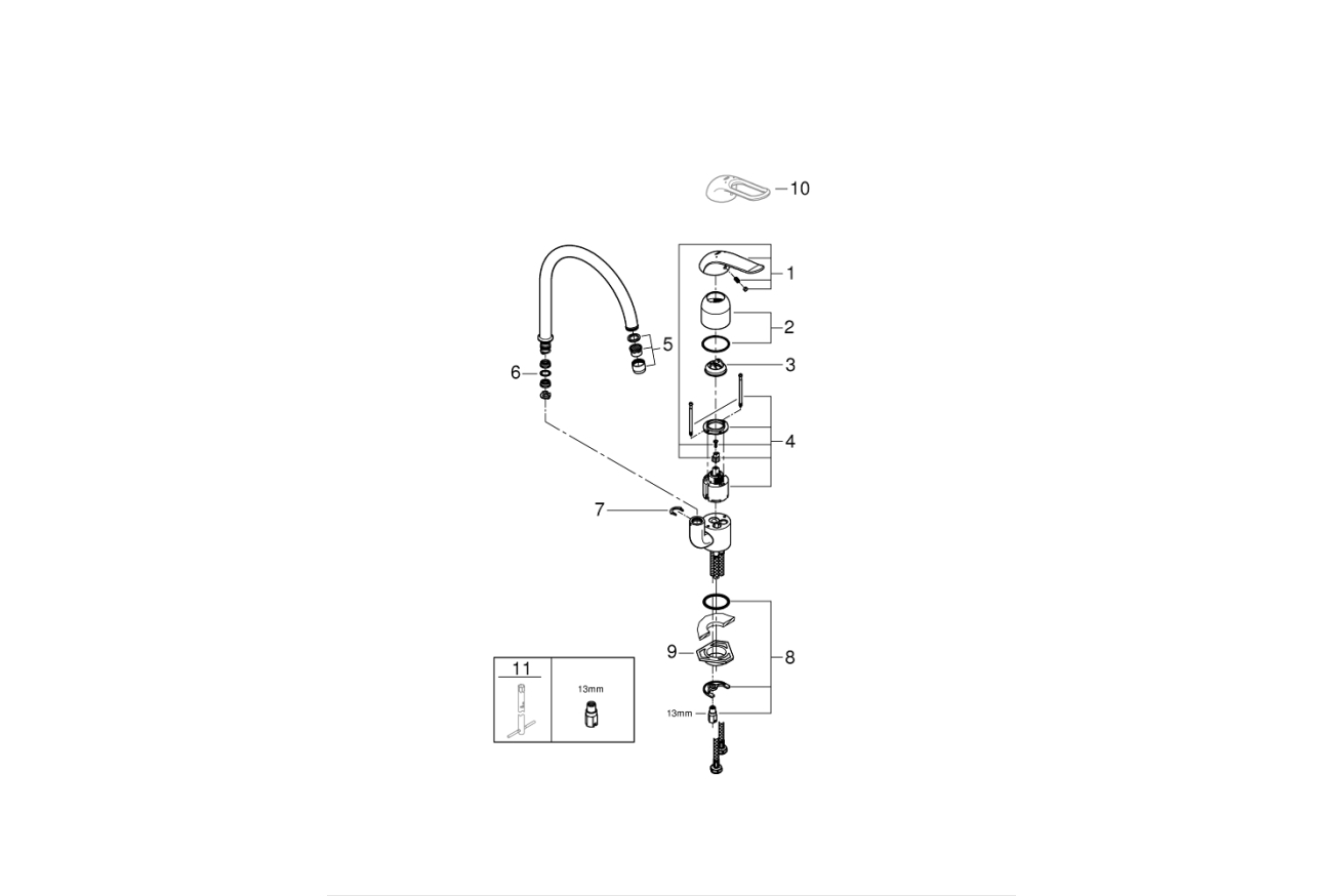 Смеситель для кухни GROHE Euroeco Special, хром (32786000)